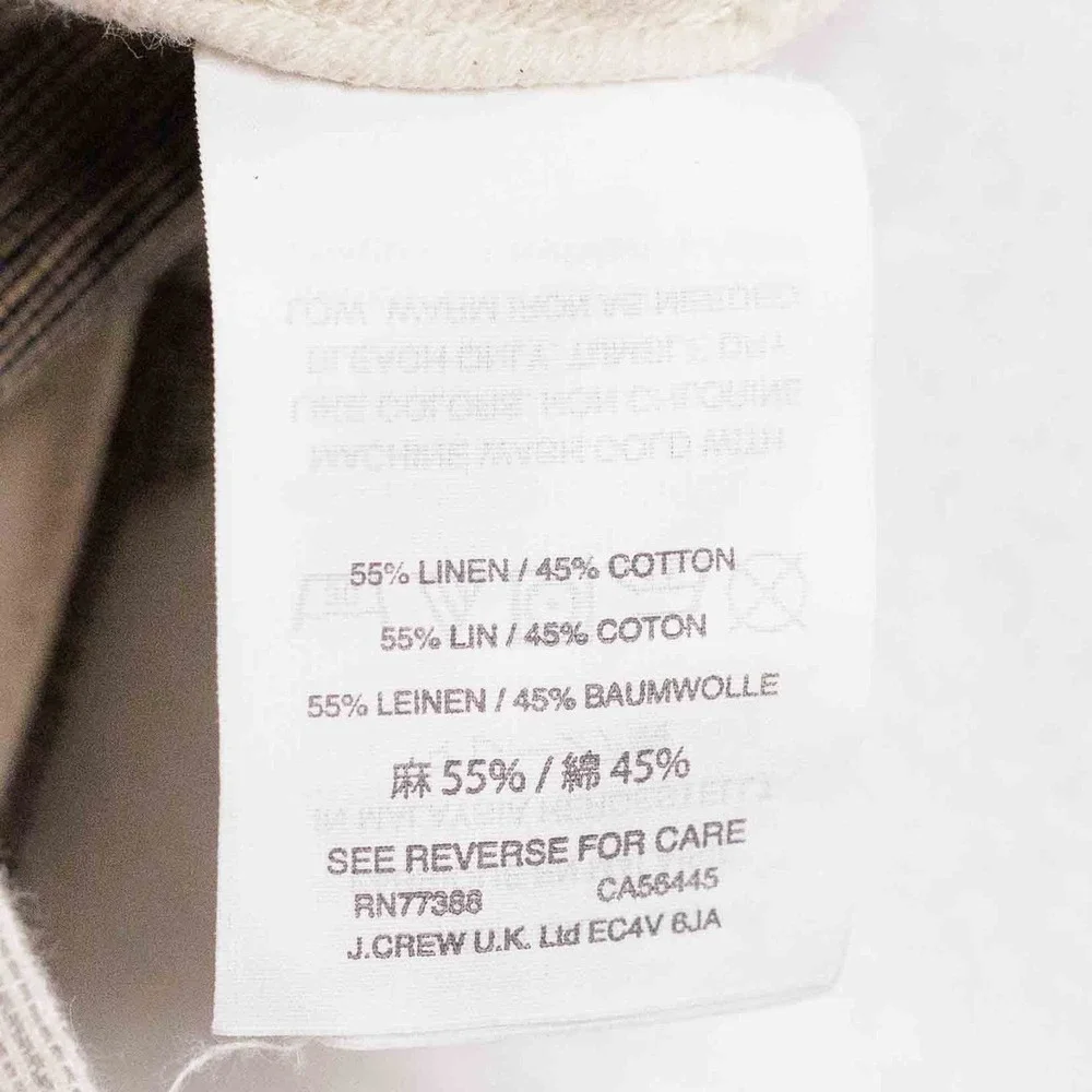J CREW 770 Straight Fit Linen Cotton Blend Trousers Brown Sz 36x28